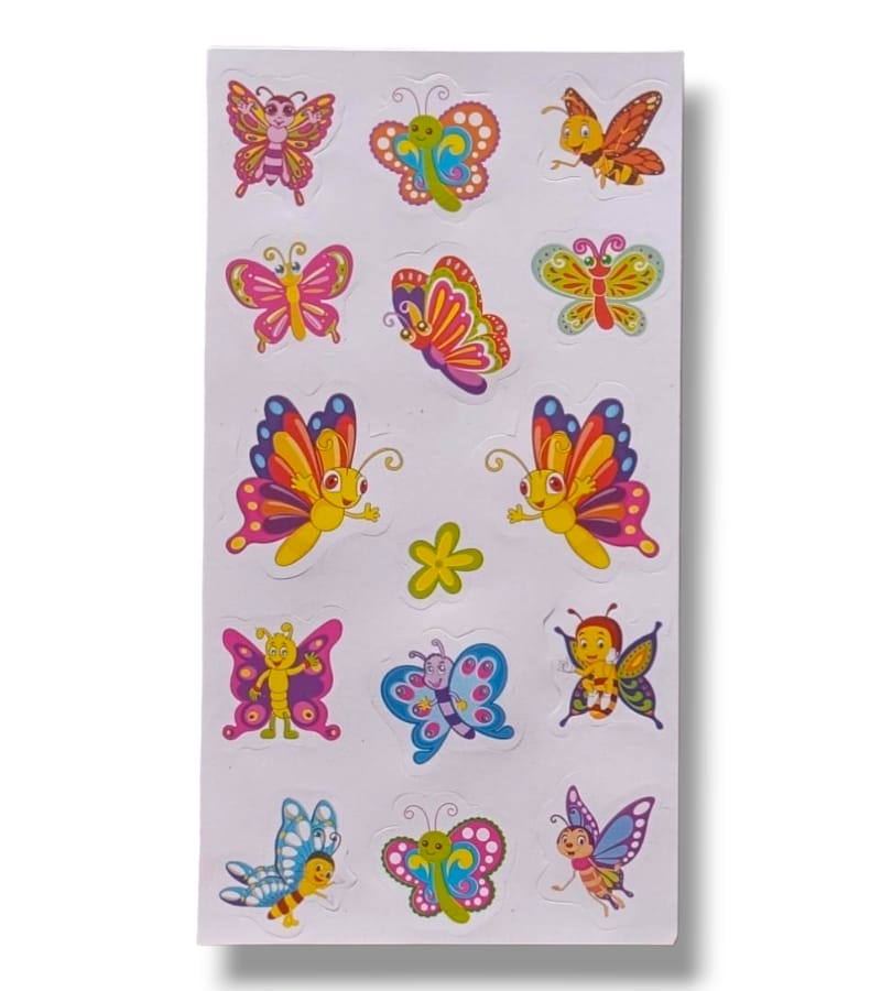 Craft Villa Sticker Mania Butterfly Sticker Card – 6.5x3.5 Inch, Assorted Colors (Pack of 5)